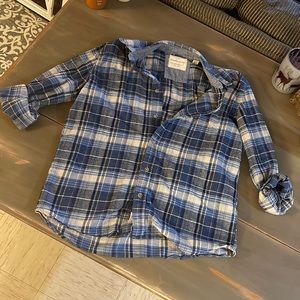Blue and white flannel
